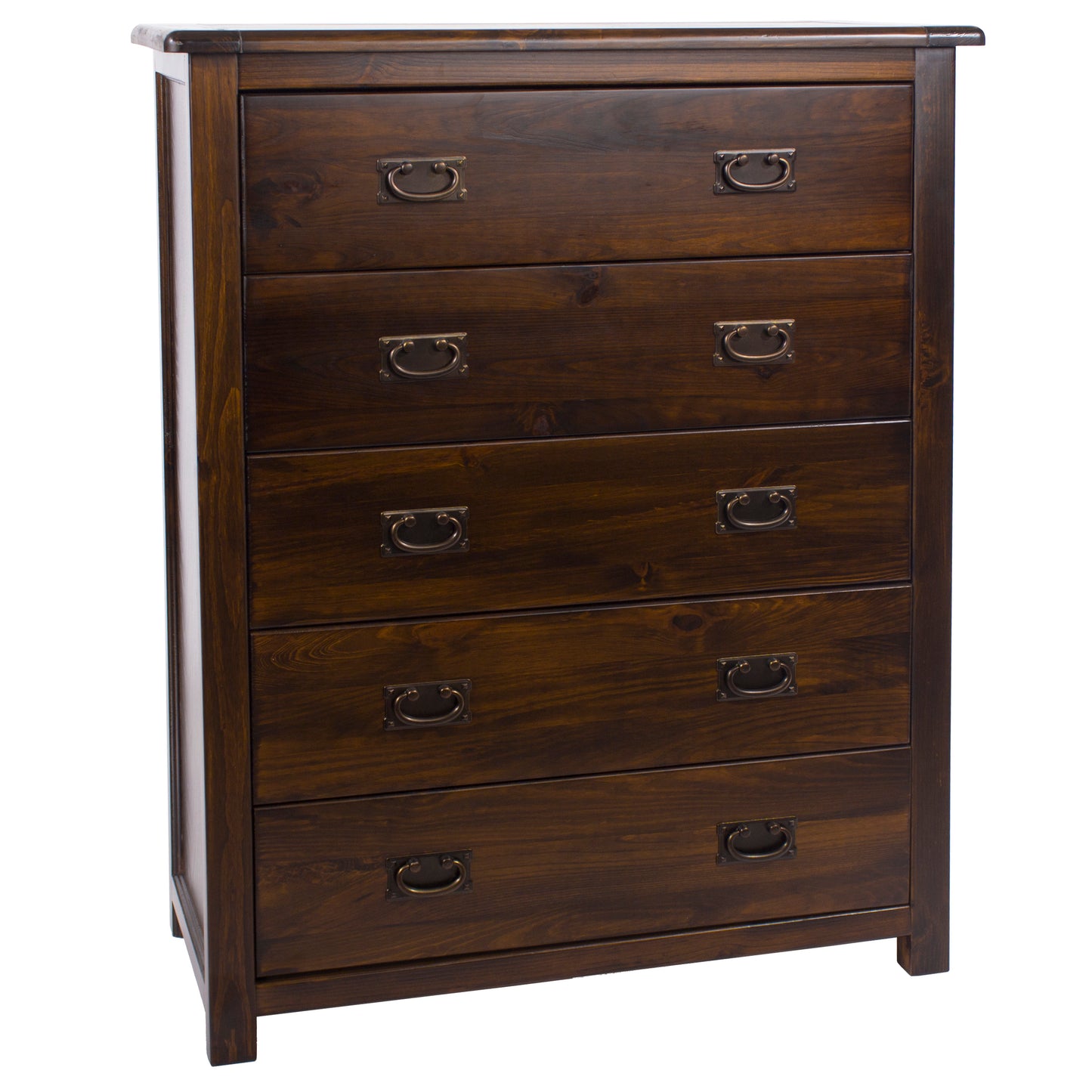 Liberty Boston Handcrafted Dark Lacquered 5 Drawer Chest
