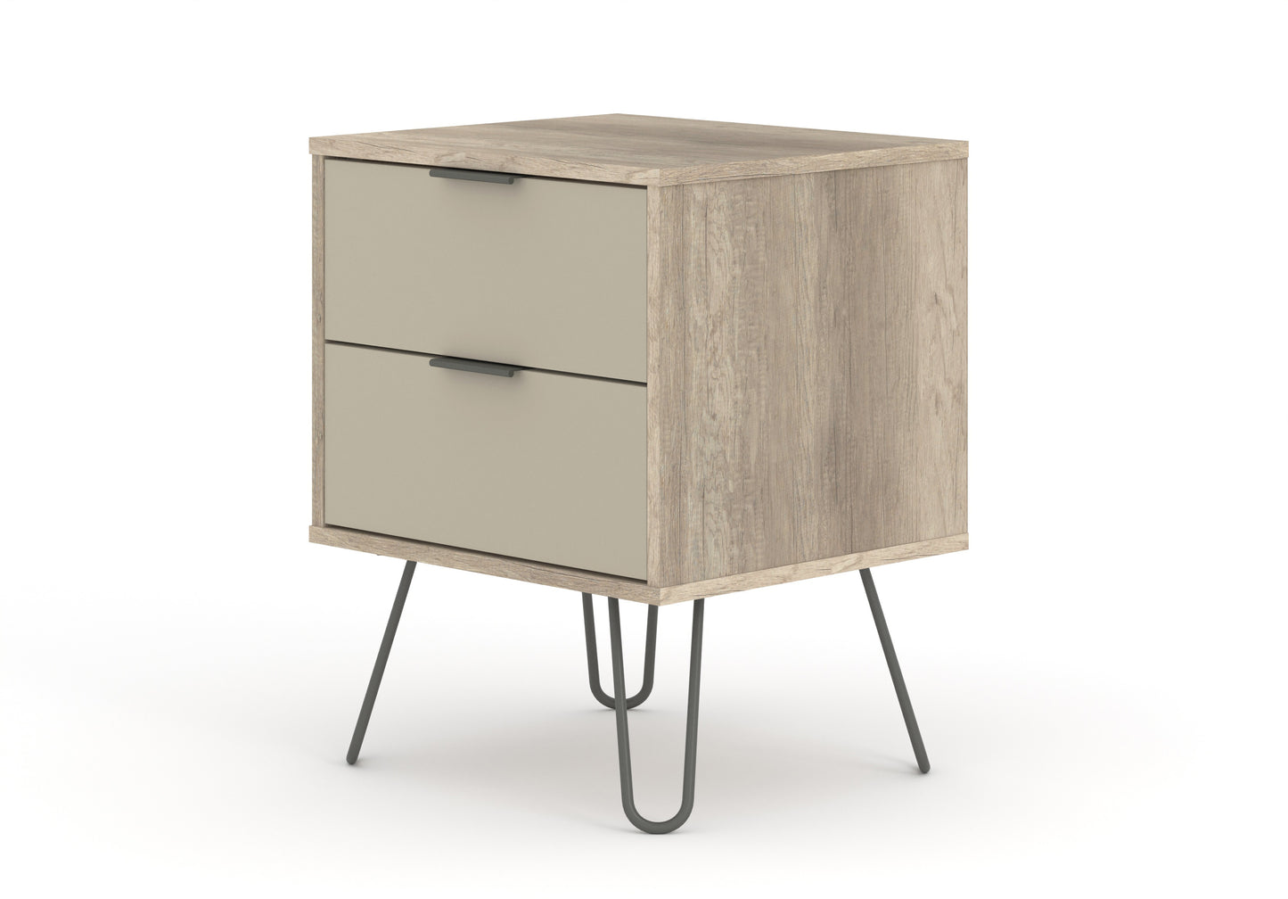 Liberty Augusta Driftwood and Calico Effect 2 Drawer Bedside Cabinet