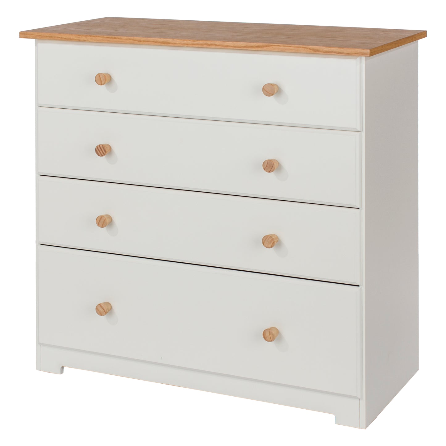 Liberty Colorado Soft White Painted Mdf with Oak Effect Tops 4 Drawer Chest