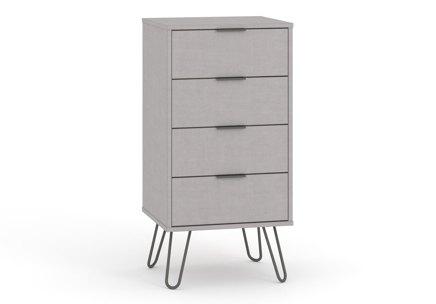 Liberty Augusta Grey Textured Finish 4 Drawer Narrow Chest of Drawers