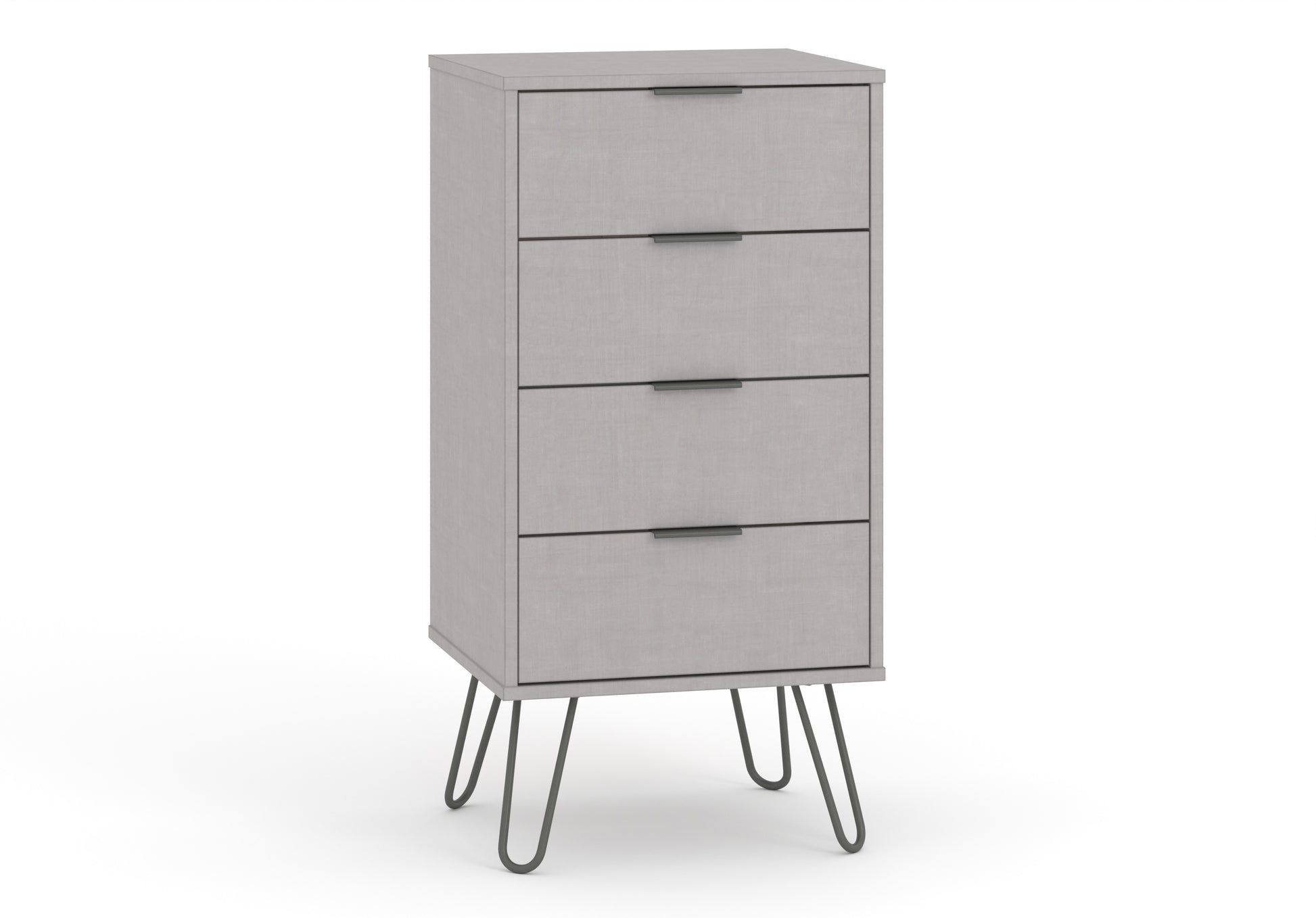 Liberty Augusta Grey Textured Finish 4 Drawer Narrow Chest of Drawers