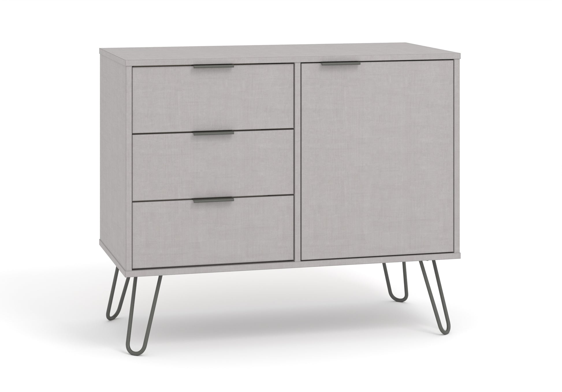 Liberty Augusta Grey Textured Finish Small Sideboard with 1 Doors, 3 Drawers