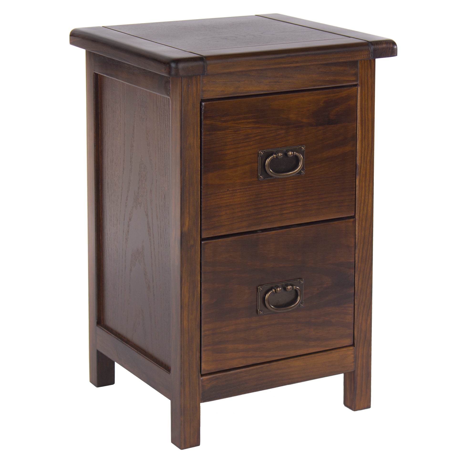 Liberty Boston Handcrafted Dark Lacquered 2 Drawer Petite Bedside Cabinet