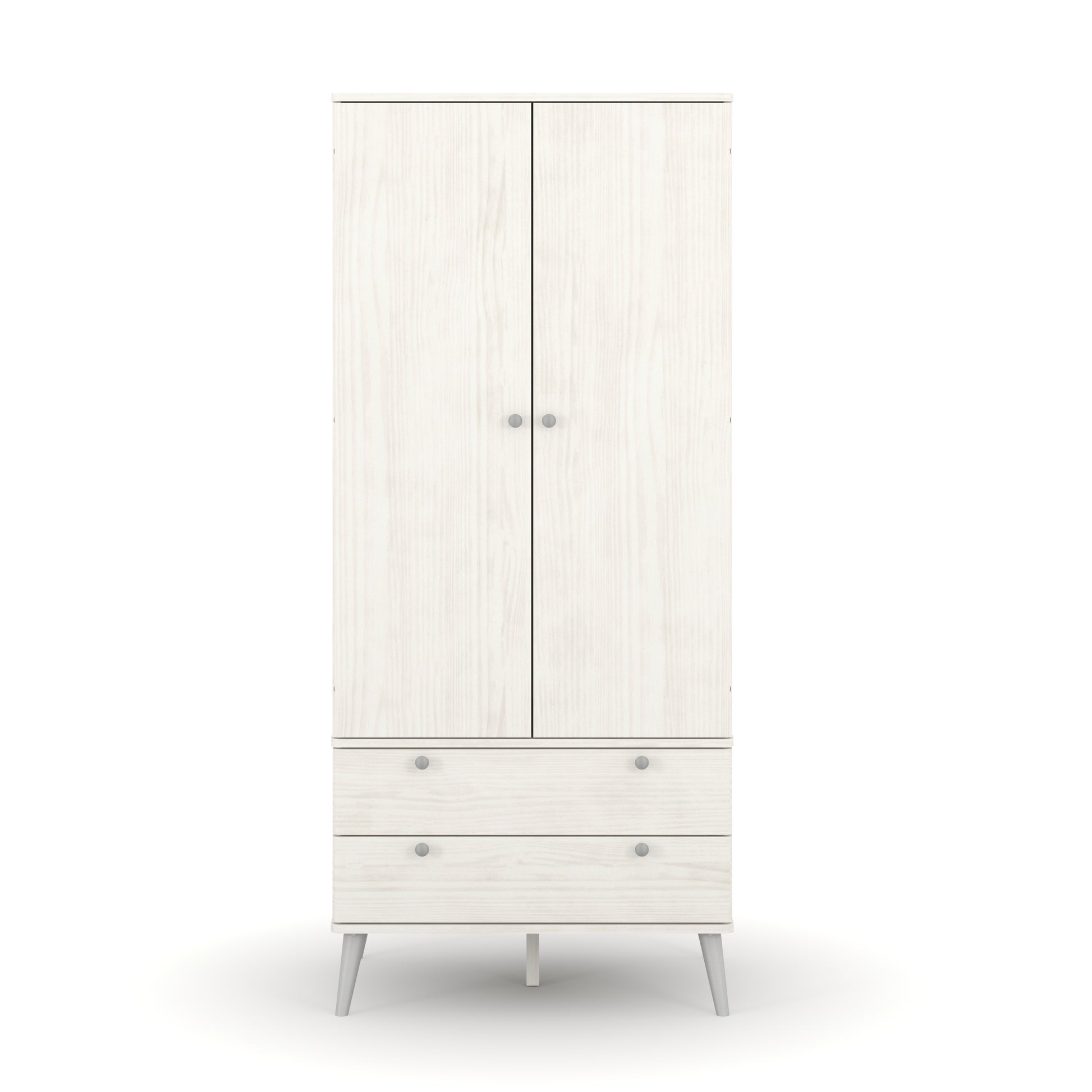 Liberty Augusta Curve White Waxed Pine 2 Door, 2 Drawer Wardrobe