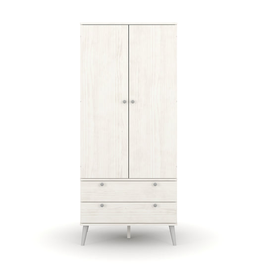Liberty Augusta Curve White Waxed Pine 2 Door, 2 Drawer Wardrobe