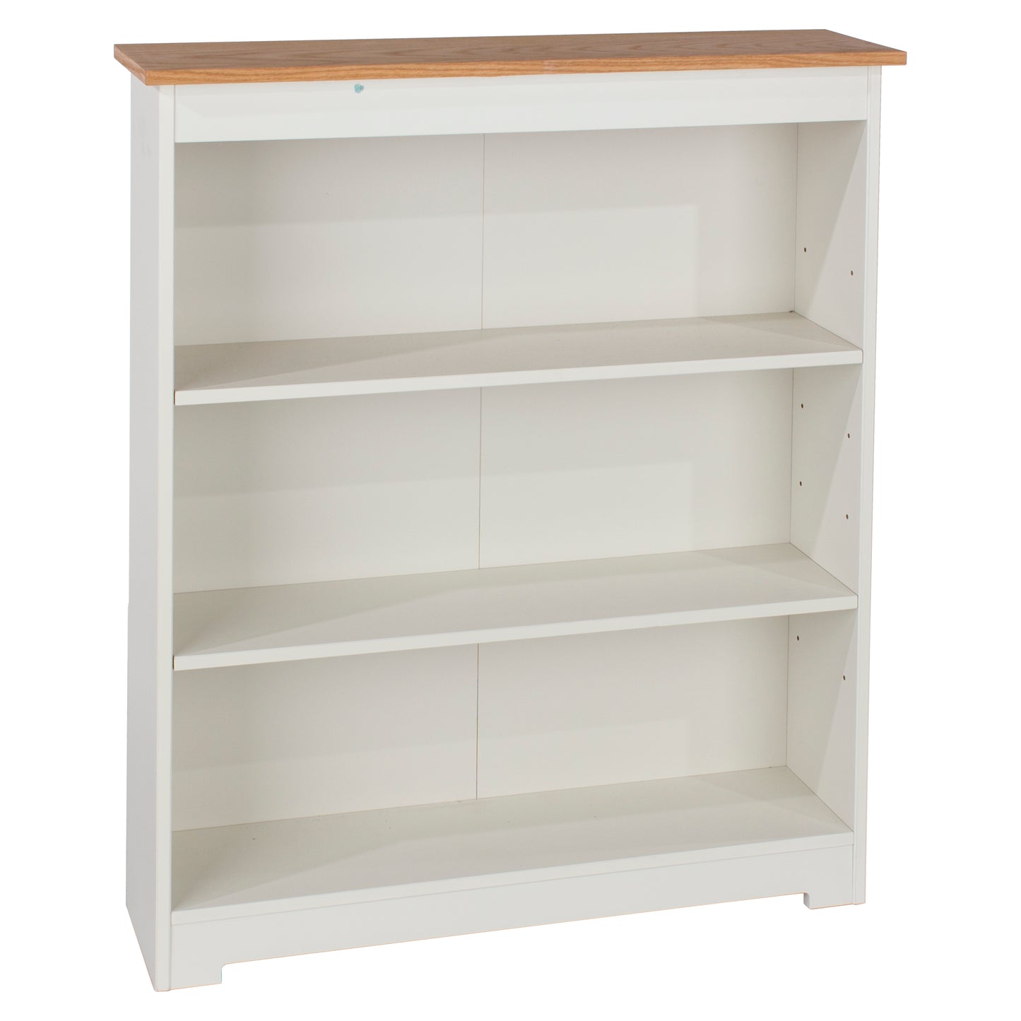 Liberty Colorado Soft White Painted Mdf with Oak Effect Tops Low Wide Bookcase