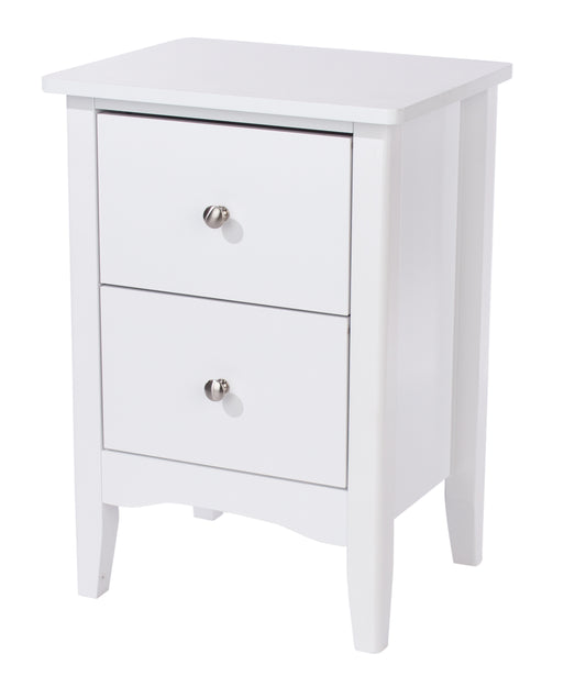 Liberty Como White Painted Mdf 2 Petite Drawer Bedside Cabinet