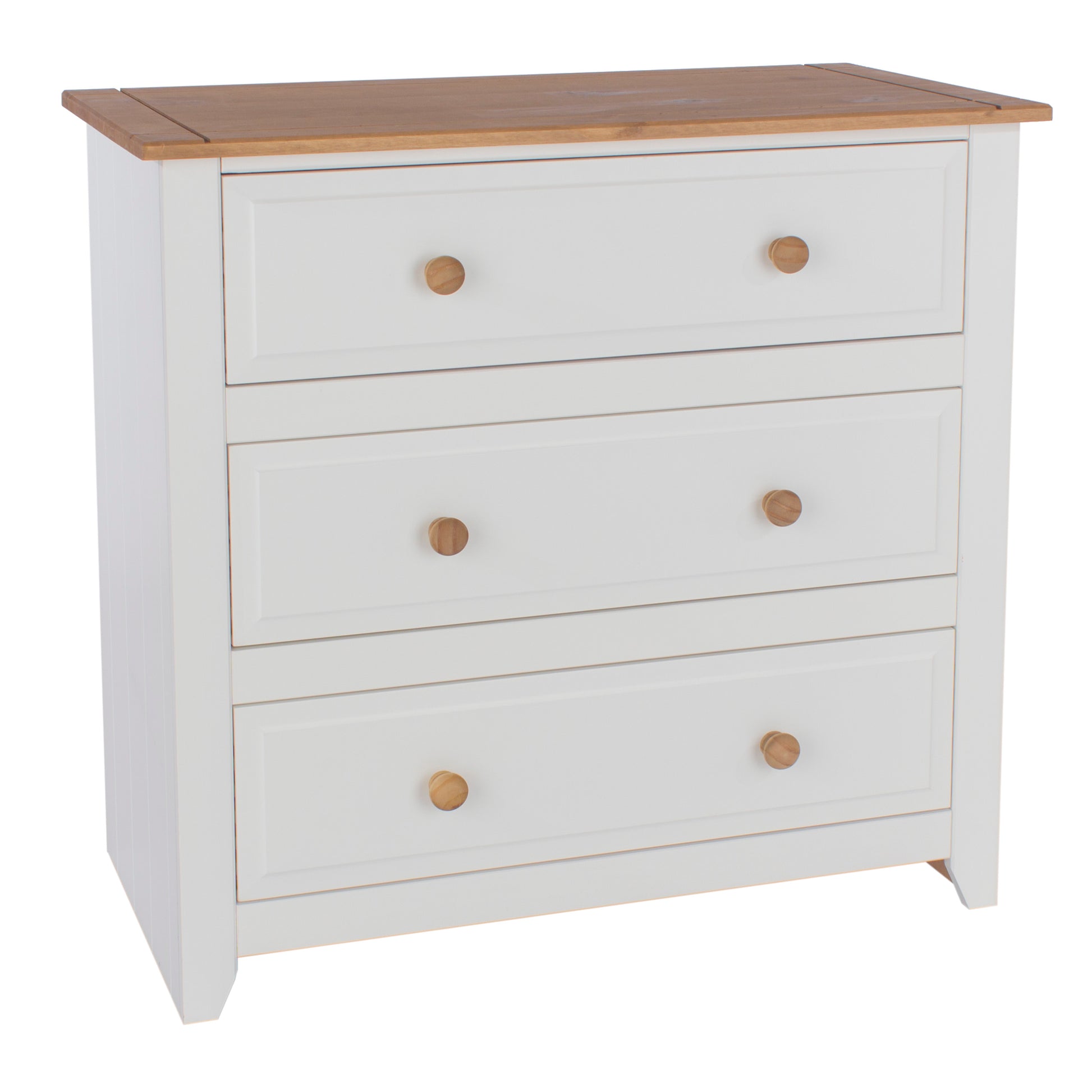 Liberty Capri Waxed Pine and White Painted Mdf 3 Drawer Chest