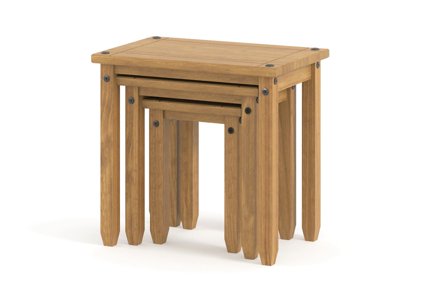Liberty Corona Premium Waxed Pine Downstairs Nest of 3 Tables