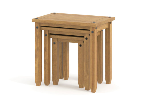 Liberty Corona Premium Waxed Pine Downstairs Nest of 3 Tables