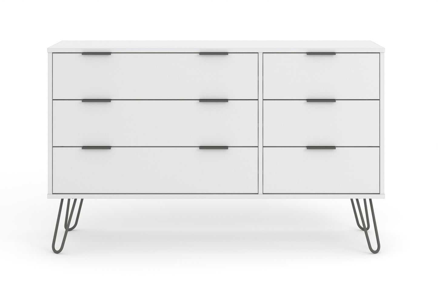 Liberty Augusta White 3+3 Drawer Wide Chest of Drawers