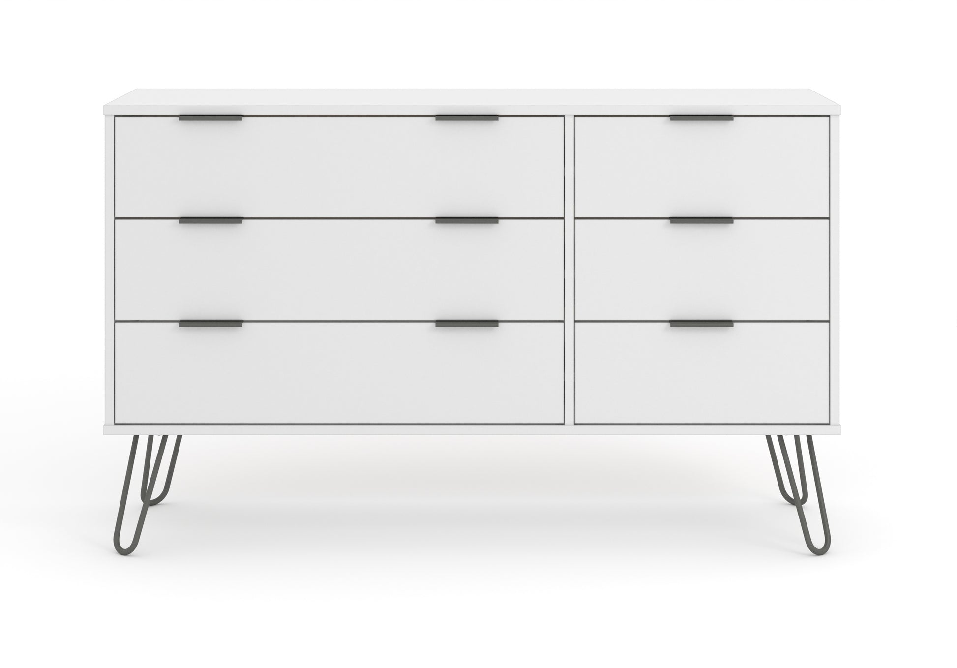 Liberty Augusta White 3+3 Drawer Wide Chest of Drawers