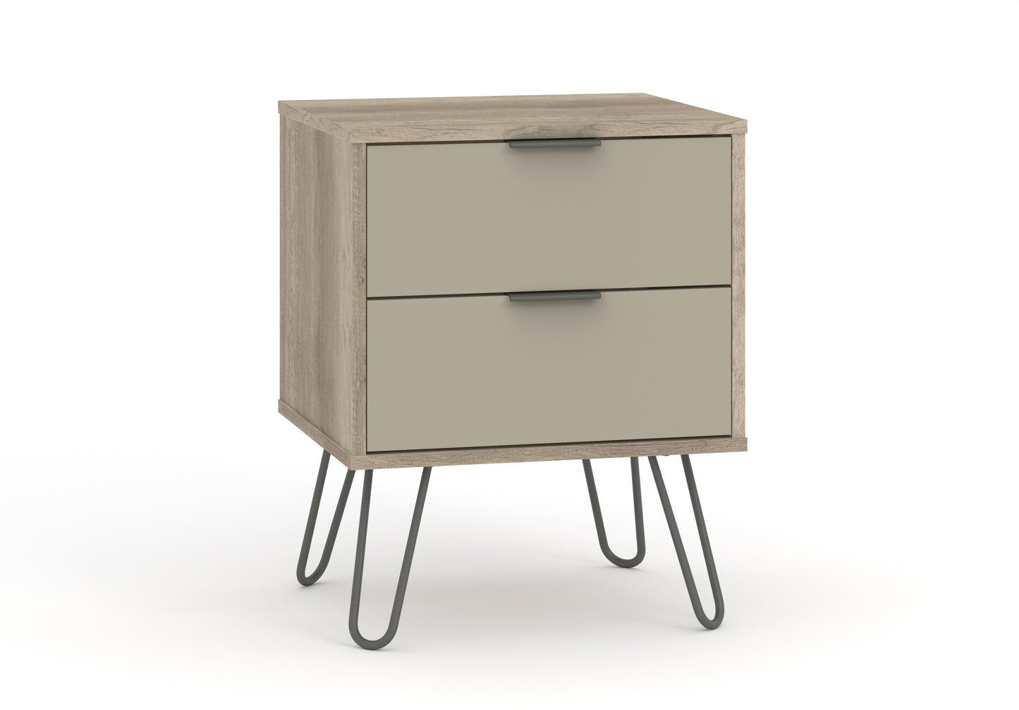 Liberty Augusta Driftwood and Calico Effect 2 Drawer Bedside Cabinet