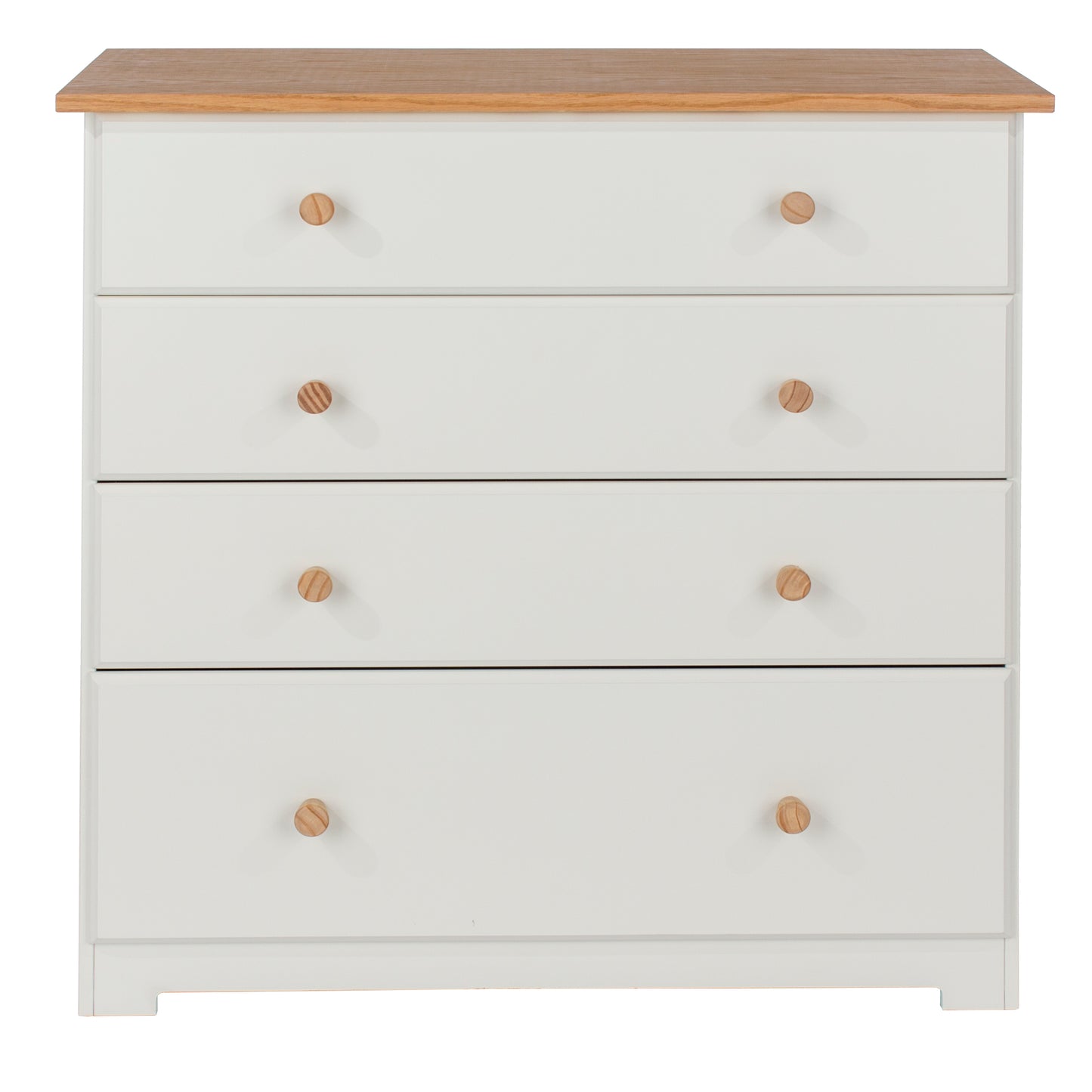 Liberty Colorado Soft White Painted Mdf with Oak Effect Tops 4 Drawer Chest