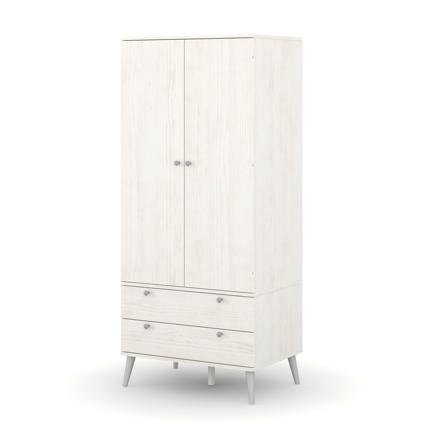 Liberty Augusta Curve White Waxed Pine 2 Door, 2 Drawer Wardrobe