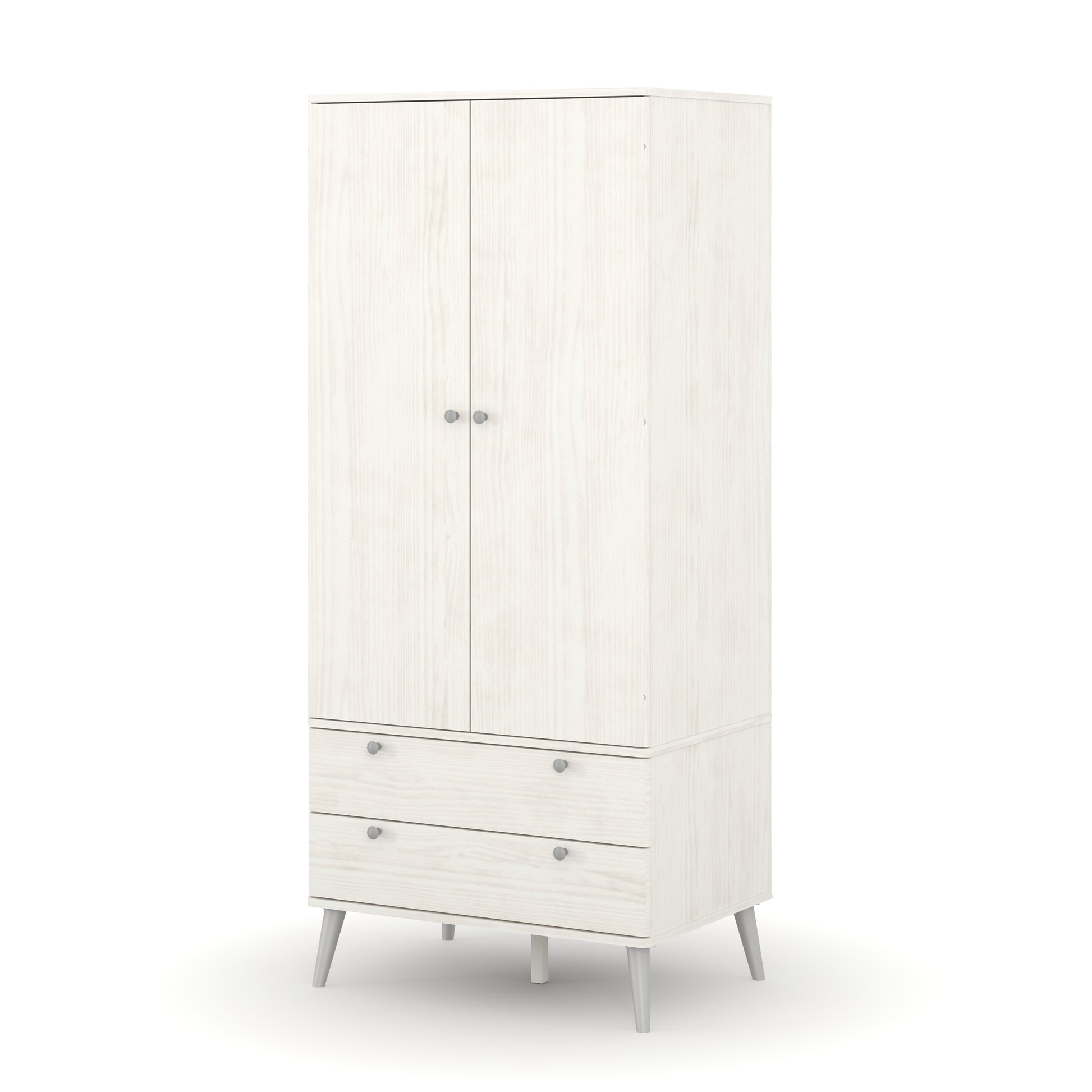 Liberty Augusta Curve White Waxed Pine 2 Door, 2 Drawer Wardrobe