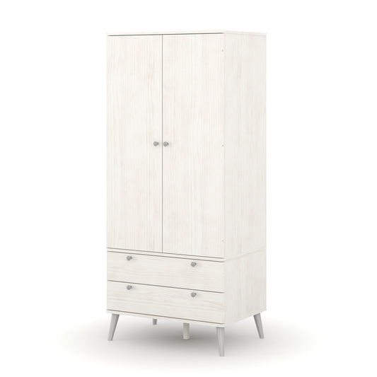 Liberty Augusta Curve White Waxed Pine 2 Door, 2 Drawer Wardrobe
