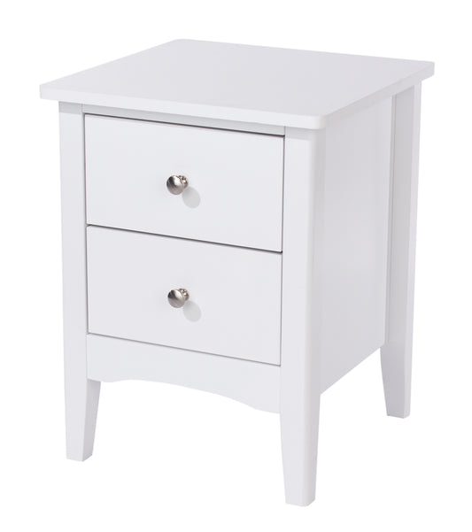 Liberty Como White Painted Mdf 2 Drawer Bedside Cabinet