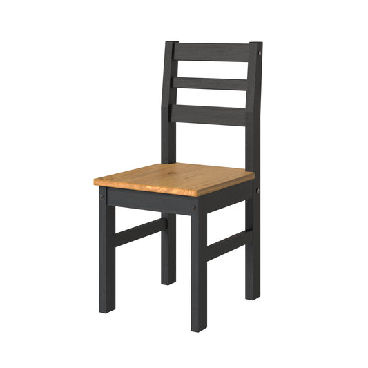 Liberty Augusta Waxed Pine Linea Black Ladder Back Chair (pair)