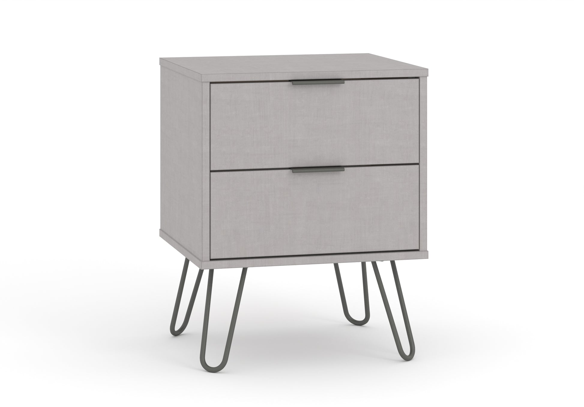 Liberty Augusta Grey Textured Finish 2 Drawer Bedside Cabinet