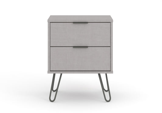 Liberty Augusta Grey Textured Finish 2 Drawer Bedside Cabinet