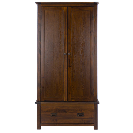Liberty Boston Handcrafted Dark Lacquered 2 Door, 1 Drawer Wardrobe