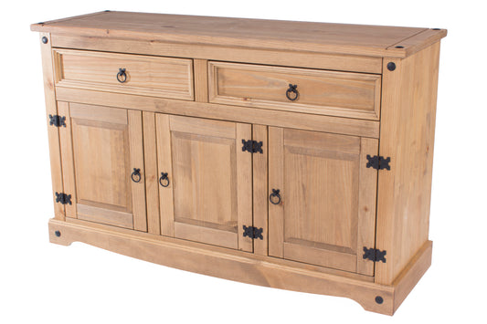 Liberty Corona Premium Waxed Pine Downstairs Medium Sideboard with 3 Doors, 2 Drawers
