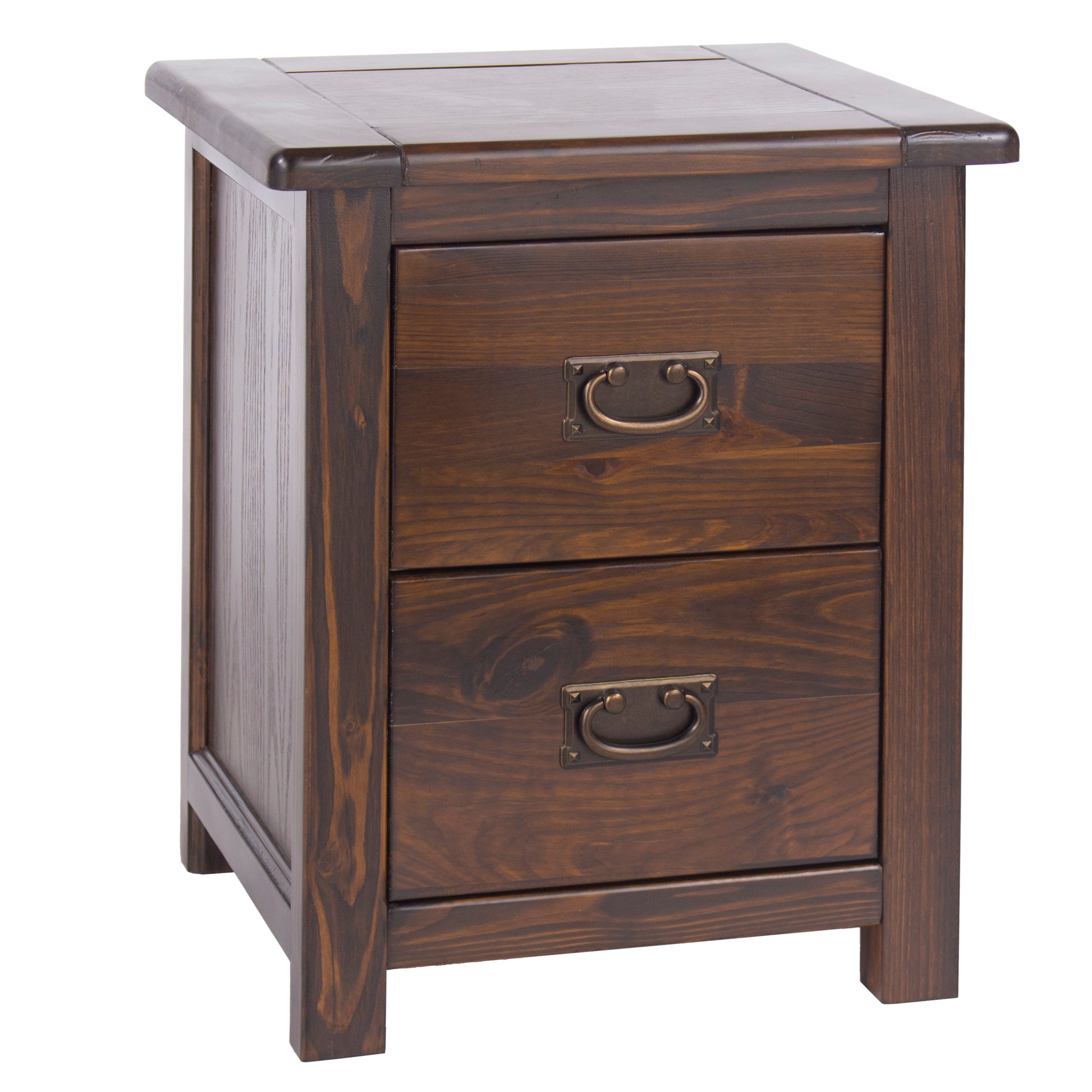 Liberty Boston Handcrafted Dark Lacquered 2 Drawer Bedside Cabinet