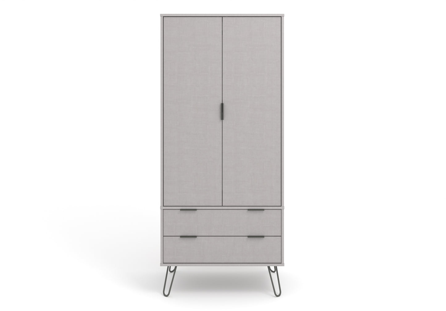 Liberty Augusta Grey Textured Finish 2 Door, 2 Drawer Wardrobe