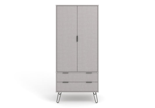 Liberty Augusta Grey Textured Finish 2 Door, 2 Drawer Wardrobe