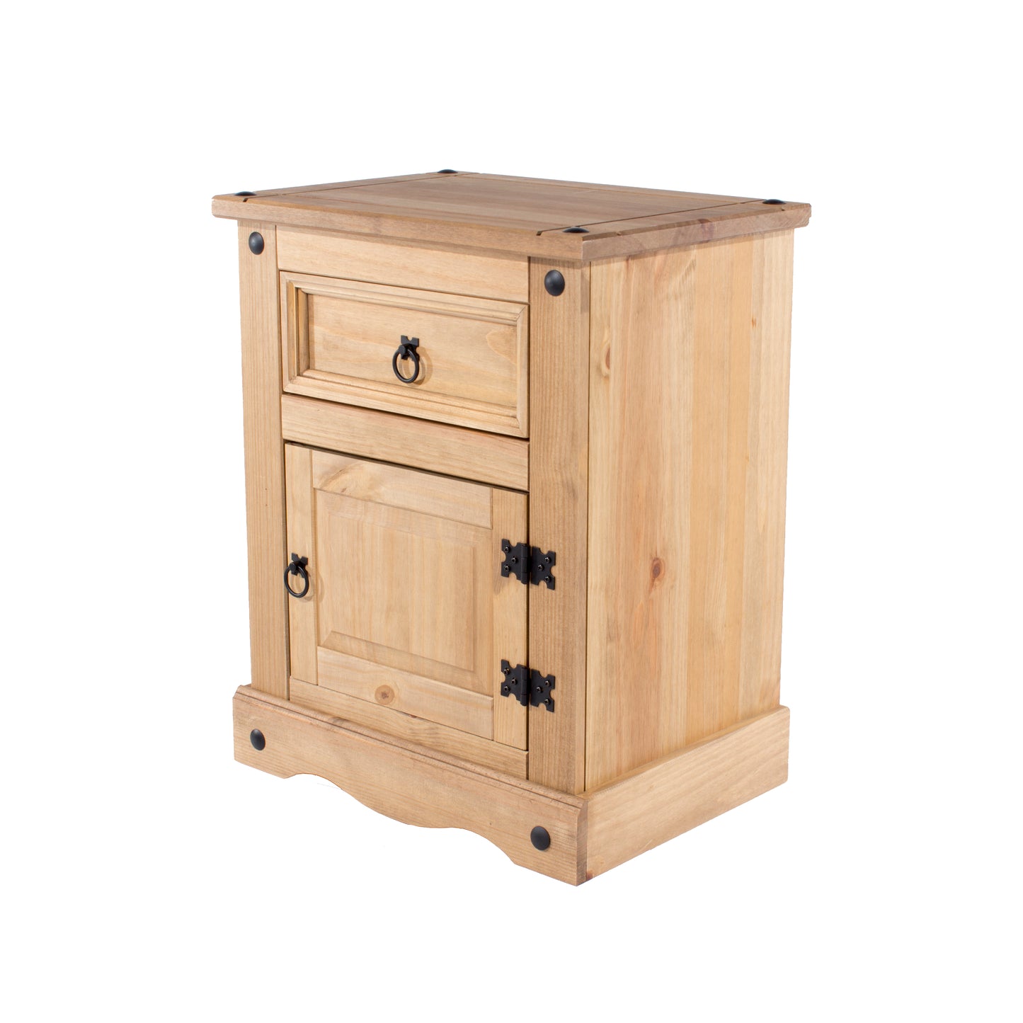 Liberty Corona Premium Waxed Pine Bedroom 1 Door, 1 Drawer Bedside Cabinet