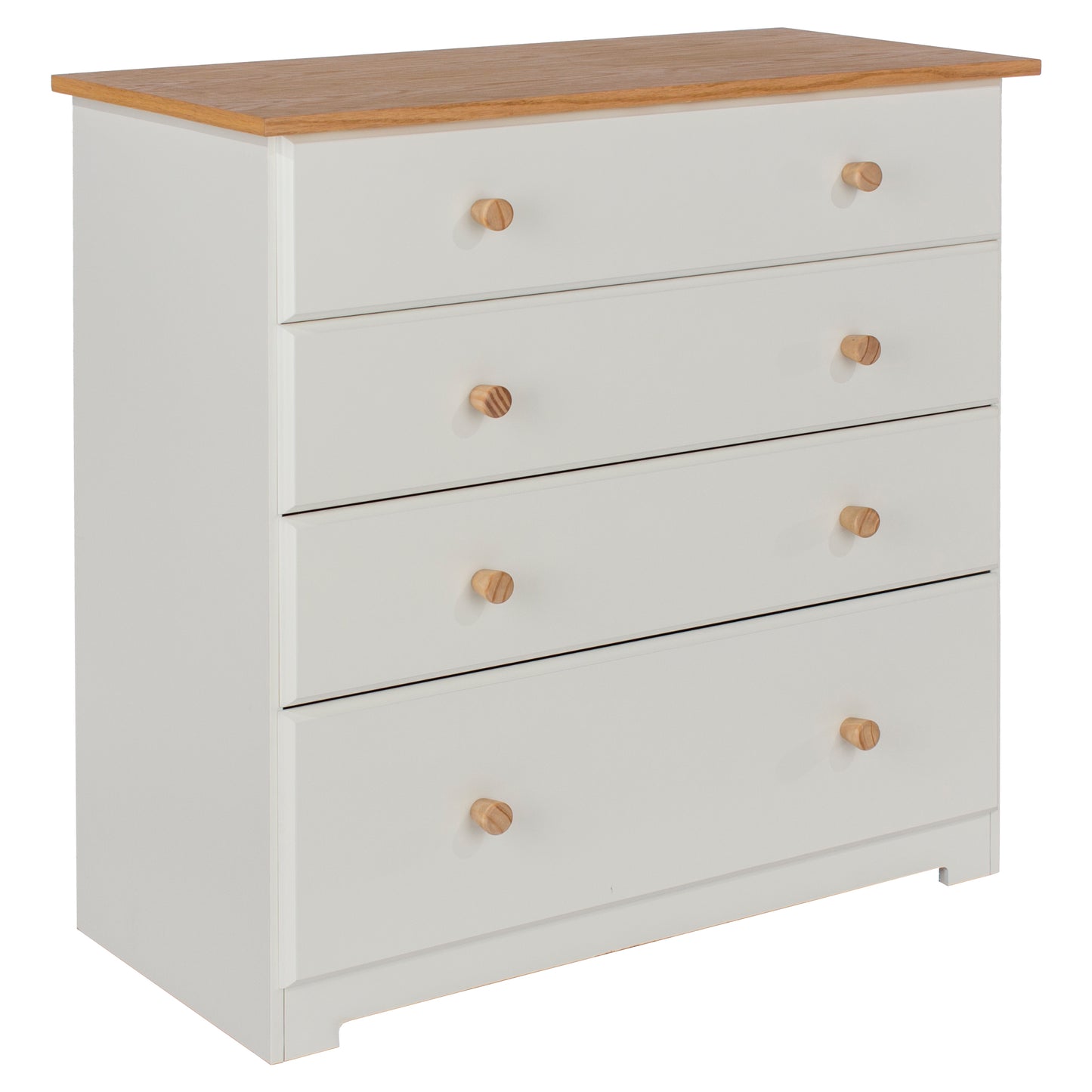 Liberty Colorado Soft White Painted Mdf with Oak Effect Tops 4 Drawer Chest