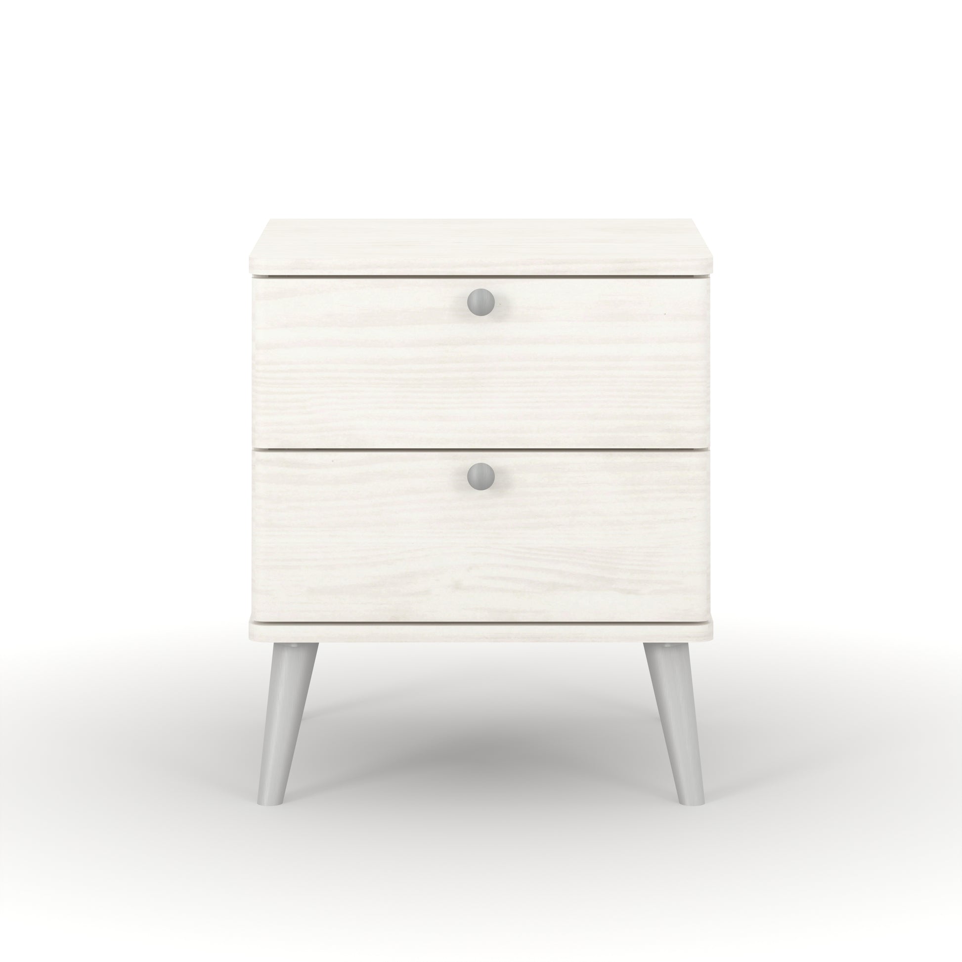 Liberty Augusta Curve White Waxed Pine 2 Drawer Bedside Cabinet