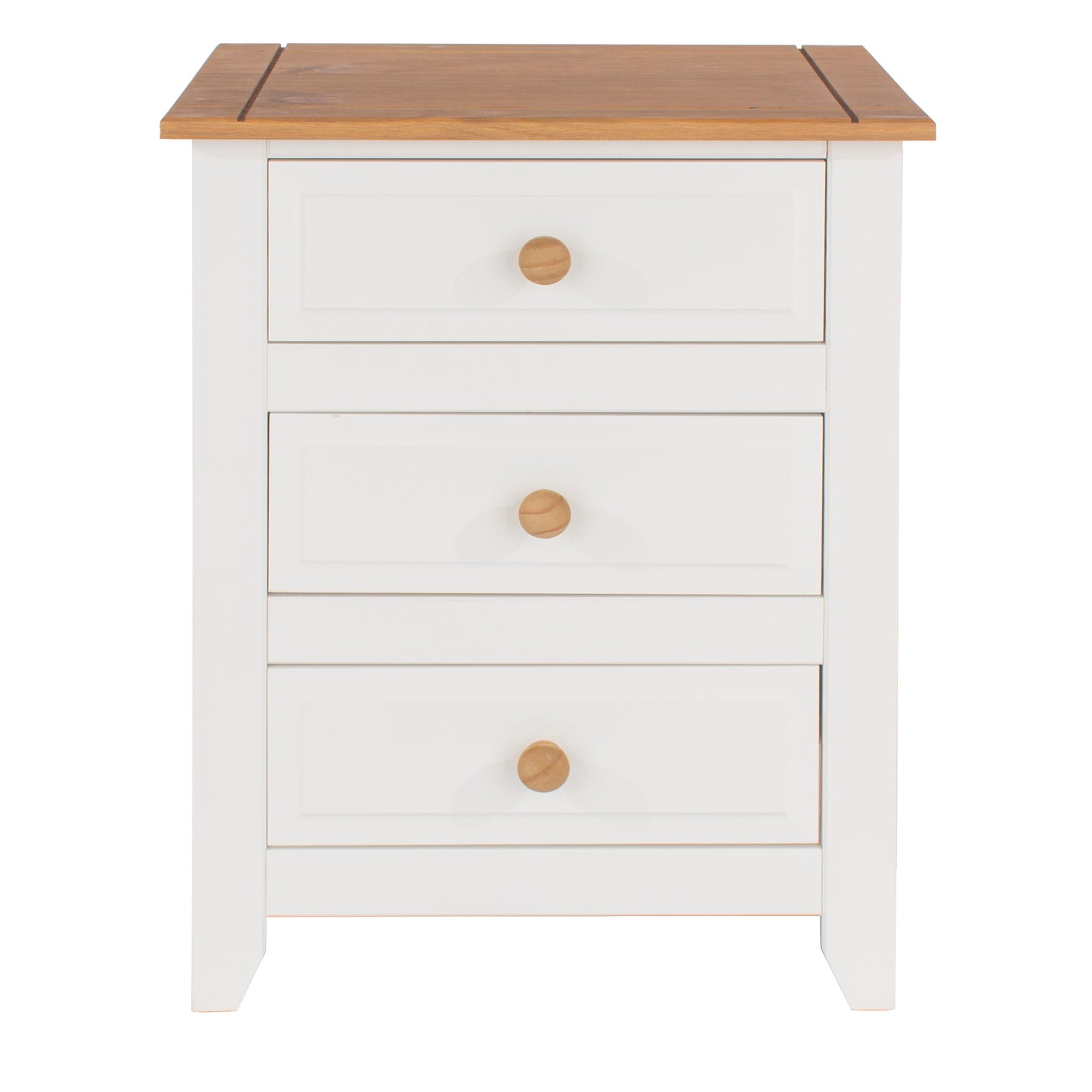 Liberty Capri Waxed Pine and White Painted Mdf 3 Drawer Bedside Cabinet