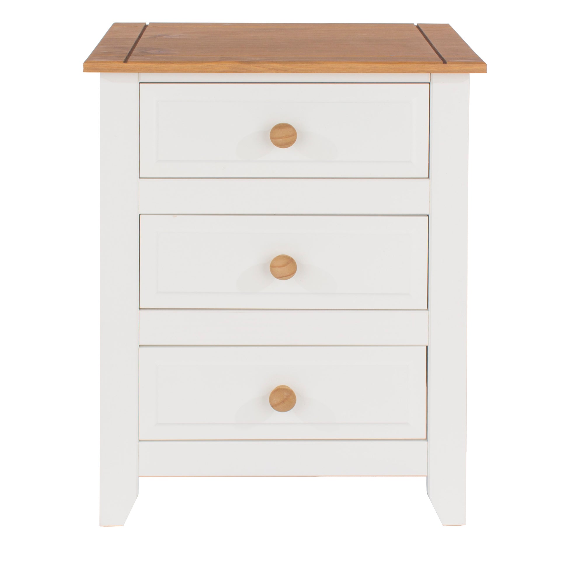 Liberty Capri Waxed Pine and White Painted Mdf 3 Drawer Bedside Cabinet