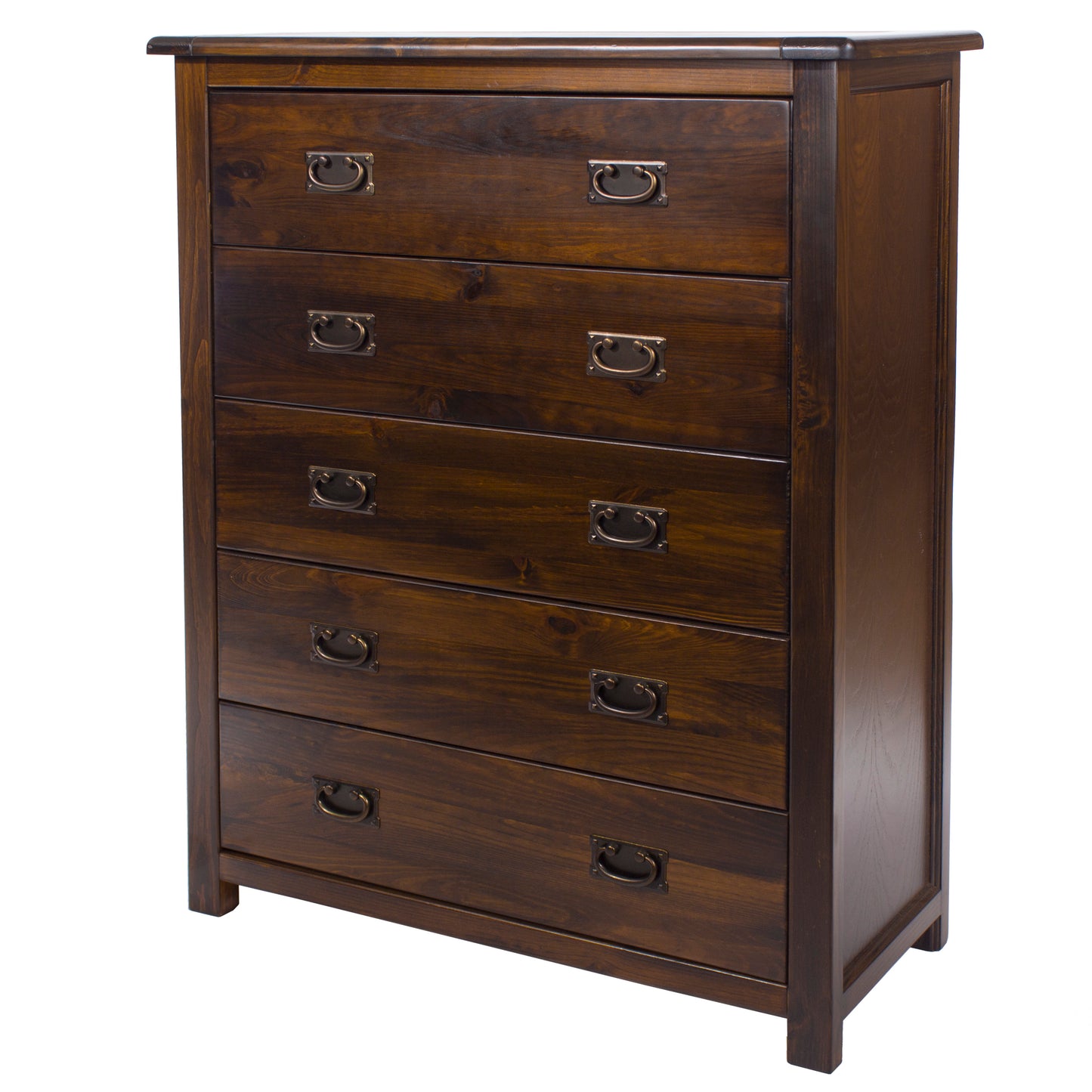 Liberty Boston Handcrafted Dark Lacquered 5 Drawer Chest