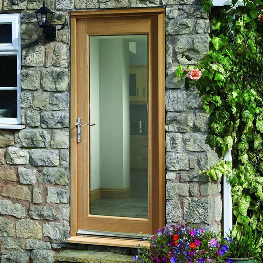 External Oak Pattern 10 Door Double Glazed With Clear Glass