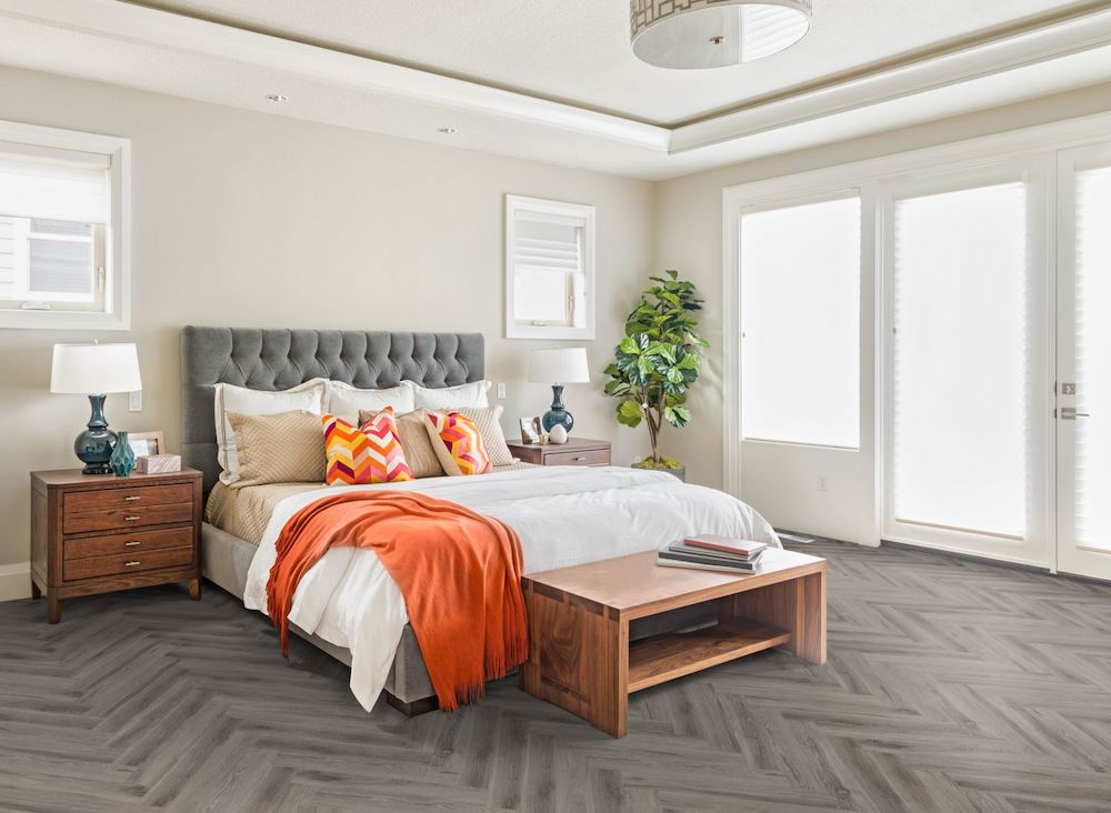 Liberty Lignum Core Rustic Grey Oak Herringbone SPC Rigid Vinyl Flooring