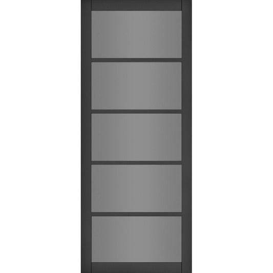 Deanta Internal Black Shoreditch Tinted Glazed Door Fully Finished Industrial Style