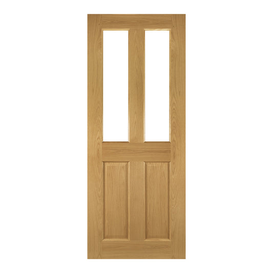 Internal Oak Bury Glazed Pre-Finished Fire Door FD30