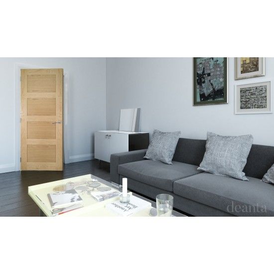 Internal Oak Coventry Shaker 4 Panel Door