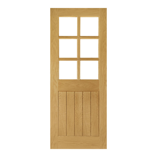 Deanta Internal Oak Ely 6L Clear Glazed Door Cottage Style Fully Finished