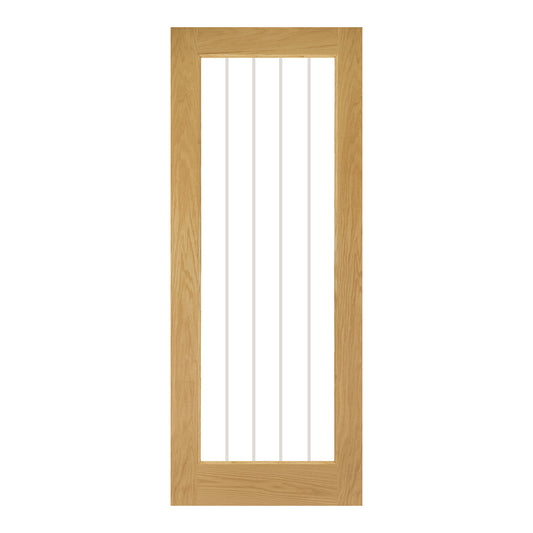 Deanta Internal Oak Ely Fully Glazed Door 1L
