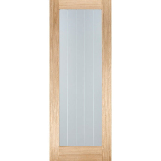 Internal Oak Mexicano Pattern 10 Glazed Fire Door FD30 Fully Finished