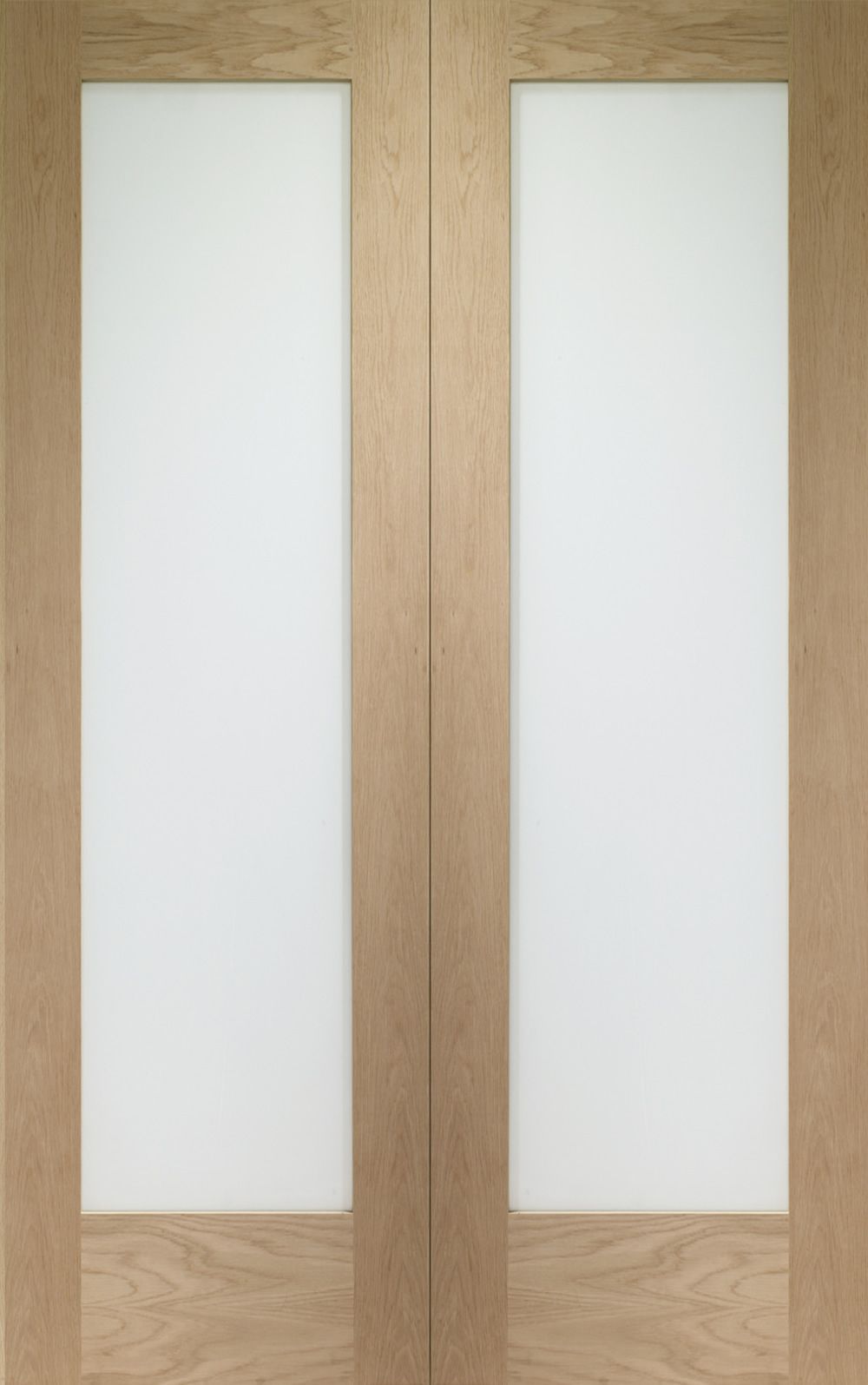 Internal Oak Pattern 10 Pair Of Glazed Doors With Obscure Glass Rebated