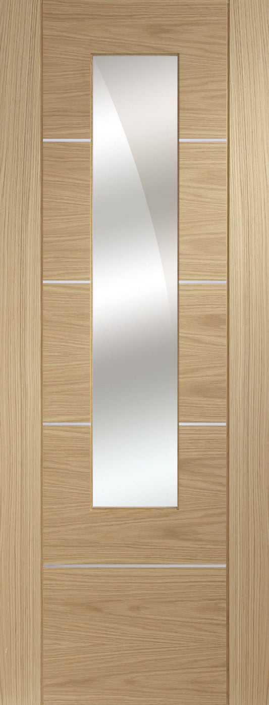 XL Joinery Prefinished Internal Oak Door Portici Clear Glazed