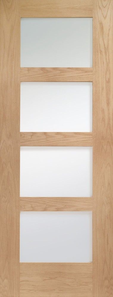 Internal Oak Shaker Door With Clear Glass Unfinished