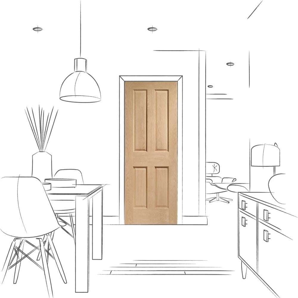 XL Joinery Internal Prefinished Oak Victorian 4 Panel Door