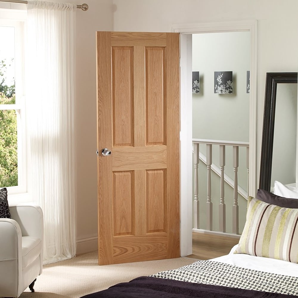 XL joinery Internal Oak Victorian 4 Panel Fire Door FD30