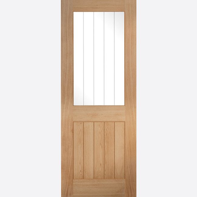 Internal Oak Belize Glazed Door Pre-Finished With Top Half Glazed